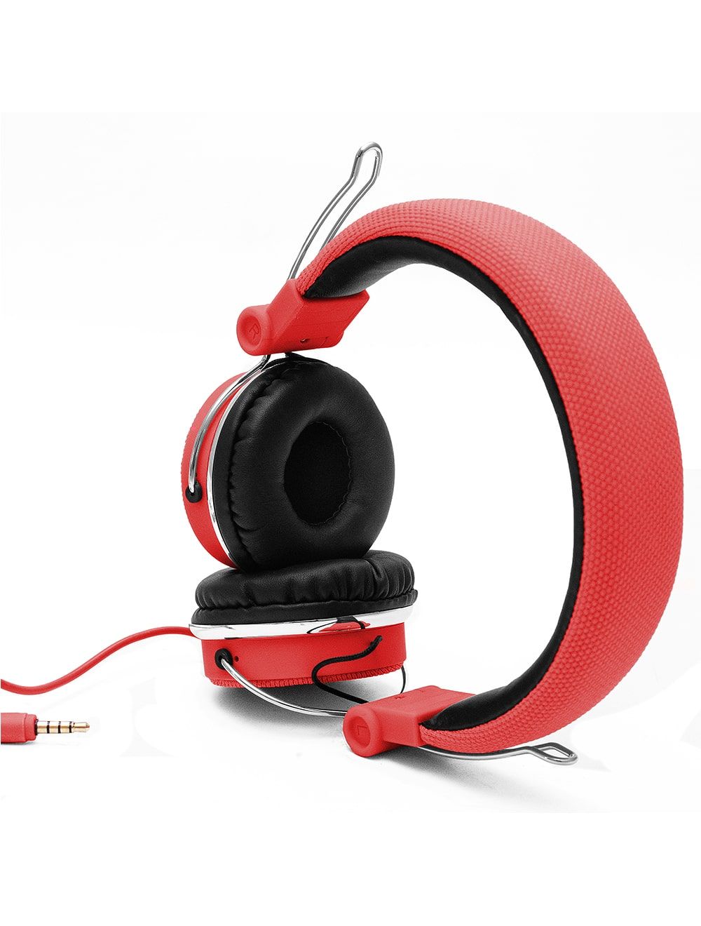 L'avvento (HP06R) Headphone Stereo Golden Plug With 40mm - 1.5M - Red