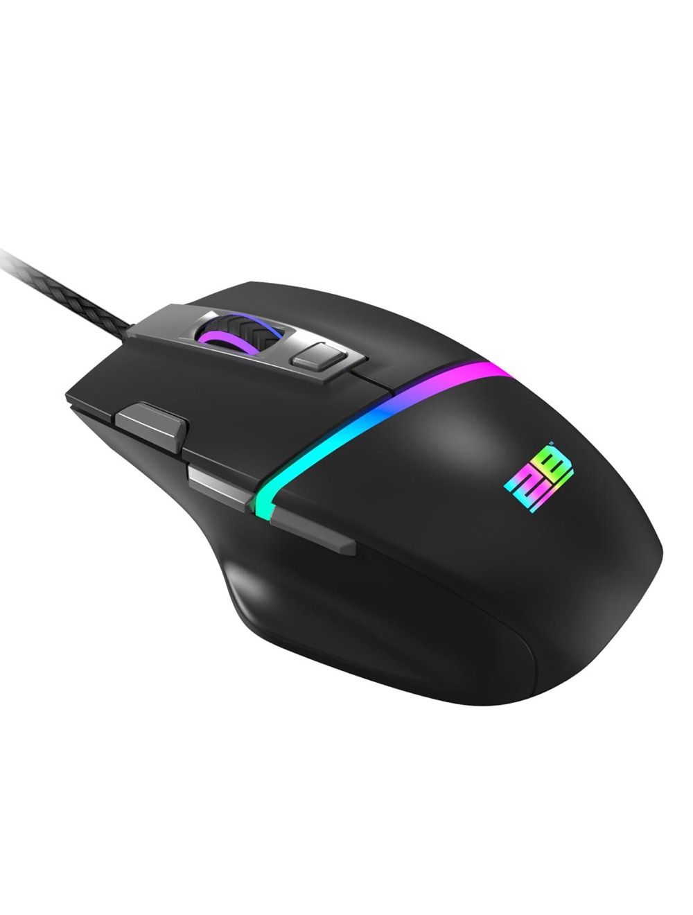 2B (MO845) Wired Gaming Mouse 4200 DPI with Colored Led light - Black * Gray