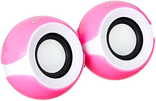 Zero ZR-45 Digital Wired Computer Speaker, 2 Pieces - Fuchsia and White