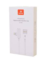 2 In 1 Audio Transfer Line Lightning Data Cable For Iphone Apple White