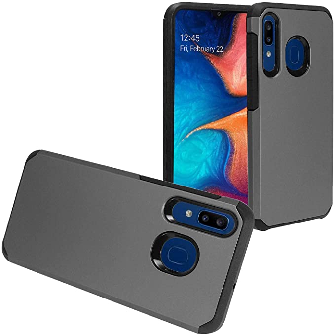 Compatible with Samsung Galaxy A20, Galaxy A50 - Rubberized Hybrid Phone Case - AH2 Gray