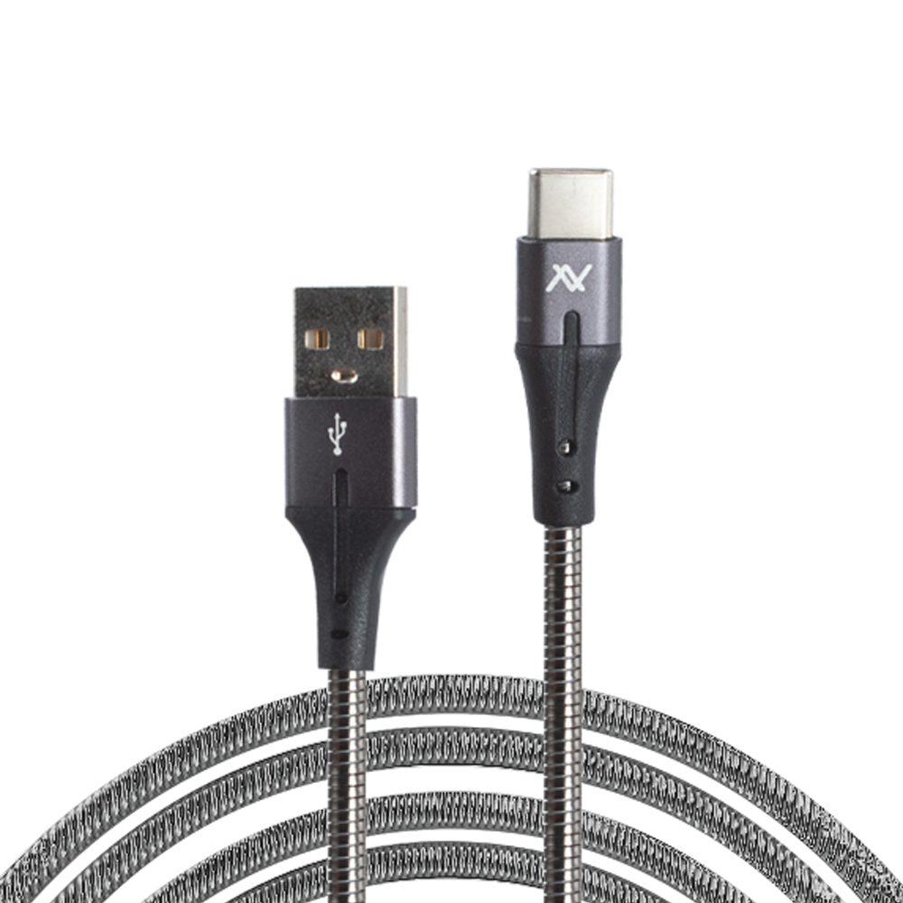 L'avvento Metal Cable with Metal Connectors USB Male to Type C Male, Silver